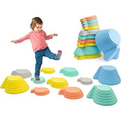 Arkyomi Balancing Stones for Children, Stacking Stones, River Stones Balance, Balance Stones Large, Stepping Stones Kids, Hilltop River Stones Set, River Stones (11 Pieces Fish Macaroons)