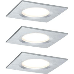 Paulmann 93895 Nova Plus LED Einbauleuchte inkl. Monēta Basisset starr IP44 eckig 230V dimmbar 2700K Alu gedreht Spot Einbaustrahler, 7,8 x 78 x 5 cm