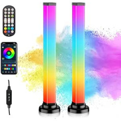 YAMYONE 360° Smart RGB stienis, 33 cm rombveida LED spēļu gaismas ar 16 milj. Krāsa, sinhronizācija ar mūzikas TV fona apgaismojumu, lietotņu tālvadības pults, apkārtējās vides lampas, ballītes interjera dekorēšana, festivāls