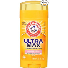 Church & Dwight Arm and Hammer Ultramax dezodorantas ir antiperspirantas - šviežias milteliai, 75 ml (4 vnt.)