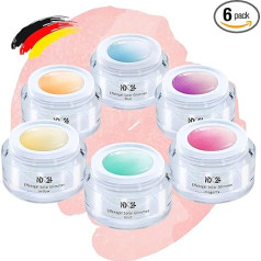 Nd24 Naildesign Solar Glimmer Effect Gel Set – Changes Colour in Sunlight – Made in Germany (6 x 5 ml)