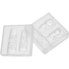 Minkissy Pack of 2 Nail Art Carving Moulds Made of Highly Transparent Silicone Nail Decoration Stencil Mould Silicone Art Template Nail Art Moulds Made of Silicone Die Carved White 3D Silica Gel