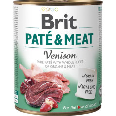 patē un gaļa ar brieža gaļu - mitrā barība suņiem - 800 g
