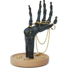 SUCK UK Skeleton Hand Hanging Jewellery Tidy/Skeleton Hand Jewellery Holder Organiser and Display Stand Jewellery Hanger for Displaying Rings, Bracelets, Necklaces and Earring