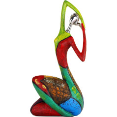 Abstract Art Woman Sculpture Figures - Colourful Yoga Character Statue for Modern Home Decoration - Handmade Figure with Expressive Design - Hand-Painted Oil Painting Woman Statue (C)