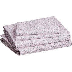 Amazon Basics Viegls, īpaši mīksts, viegli kopjams mikrošķiedras gultasveļas komplekts ar 40,6 cm dziļām kabatām, karalienes izmērs, rozā, mini ziedu krāsā