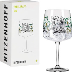 Ritzenhoff 3458003 Stikls džinamam 700 ml - sērija Fabelkraft Motiv No. 3 - Stikls kokteiļiem, stārķa ilustrācija - Ražots Vācijā