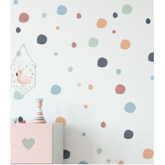 CitataMyWall Boho Chic 150 vienetų Polka Dot sienų lipdukai nuimami daugkartinio naudojimo nulupami ir priklijuojami sieniniai lipdukai, skirti vaikų darželių 