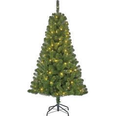 Black Box Trees Charlton mākslīgā Ziemassvētku eglīte ar LED gaismiņām - H155 x Ø91cm - zaļa