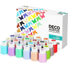 7 Artists Acrylic Paint Set 24 Colours x 20 ml for Canvas Paper Stone Wood Ceramic Acrylic Colours for Artists Beginners Acrylic Paint Quick and Matt Drying Waterproof Weatherproof