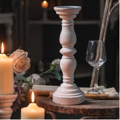 Sintosin Rustic Candle Holder Pillar Candles, lauku mājas stila galda apdares sveču turētājs svecēm, sveces turētājs, koka tējas gaismas turētājs kāzu centriem Ziemassvētki