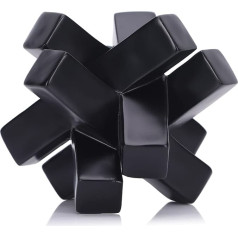 LCCCK Black Knot Sculpture Home Decor Mūsdienīgi dekoratīvi priekšmeti kafijas galdiņam un TV statīvam, ģeometriska melna statuja - ideāli piemērota grāmatu plauktiem, ieejas galdiem, darba virsmām