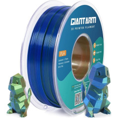 GIANTARM Silk PLA filaments 1,75 mm (±0,02 mm) 3D printeriem, 1 kg, 1 rullis vakuumiepakojumā, PLA zīda krāsas, zelta + zils + sarkans, zelta + zils + sarkans