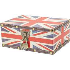 Vintage Style British Flag Wooden Jewellery Box Small Gift Box with Lock (Large)