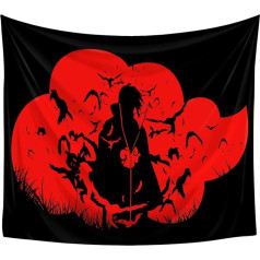 COSPLAY STUDIO Manga Anime Tapestry Wall Hanging | Red Cloud for Akatsuki Ninja Tapestries for Bedroom, College Dorm, Home Decoration, Multicolor