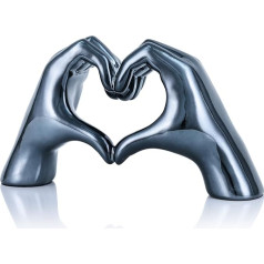 LCCCK Shining Heart Hands Sculpture Knick Knots Mājas apdare plauktiem Love Finger Statue Guļamistabas romantiska naktsgaldiņa galda apdare Ideāli piemērots kāzu ballītei Kafijas galdiņš