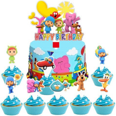 Pocoyo Karikatūra Puse Dekorēšana Pocoyo Dzimšanas dienas svinību piederumi Karikatūra Happy Birthday Cake Insert Card Decoration Bērnu dzimšanas dienas svinību dekorēšana Bērnu dzimšanas dienas svinību dekorēšana