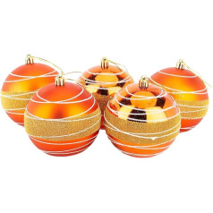 Christmas Concepts® Pack of 5 - Extra Large 100 mm Luxury Christmas Tree Baubles - Glossy, Matt & Pearl Decorated (Copper)