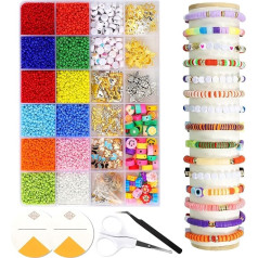 12320 Gabaliņi 2 mm pērlītes rokassprādzēm pērlīšu komplekts Charm Kit Stikla pērlītes Make Yourself Friendship Bracelet DIY Beads for DIY Bracelet Jewellery Making