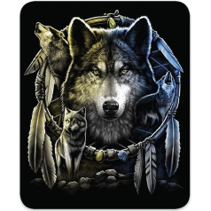 YISUMEI Sega 150 x 200 cm Mīļas segas Soft Flannel Soft Fleece Blanket Bed Throw Wolf Mandela