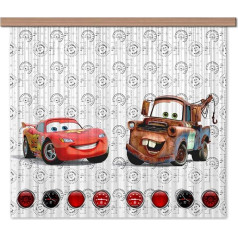 AG Design Disney Cars Poliestera aizkari Automašīnas Bērnu istaba 180 x 160 cm Aizkari 2 gab FCSXL 4368