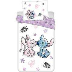 Jerry Fabrics F - Gultas veļa - Lilo & Stitch - 2 daļas - Bērnu - Segas pārvalks - 140 x 200 - Spilvens - 70 x 90 cm - 100% kokvilna