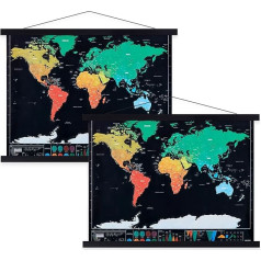 Ywlake B2 plakātu rāmis, 50 x 50 cm, 50 x 70 cm, magnētiskais dabīgā koka plakātu rāmis, magnētiskais rāmis, piekaramais rāmis (50 cm, melns, 2 gab.)