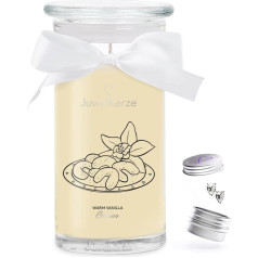 Jewel Candle Warm Vanilla Cookies Earrings Silver, Juvelierizstrādājumu svece, Liela aromātiska svece ar vaniļas aromātu, krēma svece ar juvelierizstrādājumu pārsteigumu