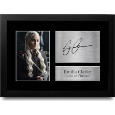 HWC Trading Emilia Clarke A4 Framed parakstīts drukāts autogrāfus Picture Print Photo Display Dāvana Game Of Thrones TV šova faniem