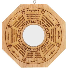 BESPORTBLE Chinese Feng Shui Bagua Mirror: Convex Wall Wooden Mirror Convex / Concave Mirror Wall Mirror Decoration Pendant Ornaments for Wealth Exorcism Living Room Wall Decoration Window Decoration