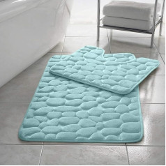 Rainbow Style Aqua Pebble Memory Foam Bath Mat Neslīdošs Pebble pjedestāla paklājs un vannas paklājs