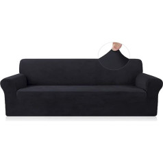 Dīvāna pārvalks 4 sēdvietu elastīga auduma slipcovers Stretch Couch Slip Cover Plush aizsardzība bērniem mājdzīvniekiem Dzīvojamā istaba Black