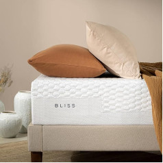 Zinus Bliss Memory Foam matracis, pielāgojams 7 zonu matracis, 90 x 200 cm, augstums 25 cm, H3-H4, vidēji ciets, rullēts matracis, Oeko-Tex