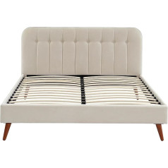 Baïta Двуспальная кровать Andre Velvet Beige Sand 160 x 200 см с реечным основанием
