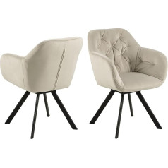 Ac Design Furniture Kerstin Carver pusdienu krēsls H81,5 x W57,5 x D61,5 cm Smilšu audums / metāls
