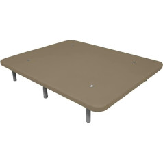Duérmete Online DUÉRMETE ONLINE - Padded 3D Base Super Reinforced High Stability with 5 Crossbars and 6 Metal Legs with 27 cm 135 x 190 cm Beige