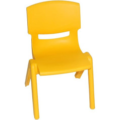 Alles-Meine.de Gmbh Bērnu krēsls - Dzeltens - Saliekams uz kaudzes / Maksimālā slodze 100 kg / Izturīgs pret sasvēršanos - lietošanai iekštelpās un ārpus telpām - Bērnu mēbeles meitenēm un zēniem - Plastmasa/Plastmasa - Krēsli krēsli