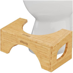 Squatty Potty Oriģinālais bambusa tualetes taburete Flip, 7 collu un 9 collu augstumā, brūna krāsā