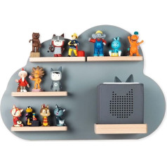 Boarti Kids Shelf Clouds Small in White and Grey - Suitable for the Toniebox - Perfect for Playing and Collecting