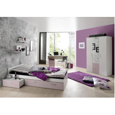 Storado.de Berlin 4260498522767 Children's Room Matte White Lilac 5-Piece Set