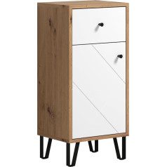 Trendteam Smart Living - Bathroom Chest of Drawers - Bathroom - Touch - Assembled Dimensions (W x H x D) 36 x 79 x 29 cm - Colour Artisan Oak with White - 210280207