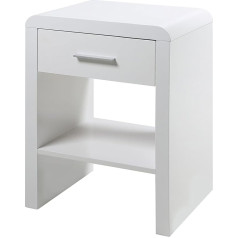 Ac Design Furniture Lucas Bedside Table W 45 x D 35 x H 59 cm White MDF