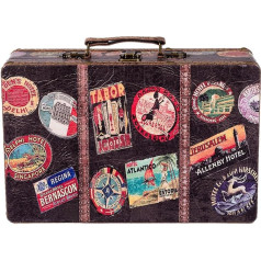 Birendy KD 1291 Набор чемоданов для сундука Деревянный сундук, обтянутый элегантной кожей Длина 31 см