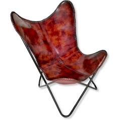 Daro Deko Butterfly Lounge Chair Real Leather 75 x 93 cm Brown