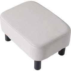 Ymyny HD-HRF-BD213 Rectangular Footstool, 42 x 29 x 23 cm, Padded Stool Made of Cotton Cloth, Wooden Legs, Comfortable and Thick Bench, Space-Saving, for Living Room, Hallway, Office, Light Grey