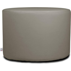 Arketicom Faux Leather Pouf with Removable Zip and Polyurethane 55 cm Talpa / Taupe