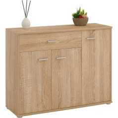 Caro-Möbel Caro Möbel, Estelle, Dresser, Sideboard, Multi-purpose Chest of Drawers, 9 Colours with 3 Doors and 1 Drawer, 88 cm Wide