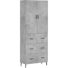 Vidaxl Highboard Concrete Grey 69,5 x 34 x 180 cm Koka materiāls