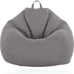 Seahome Bean Bag bez pildījuma, Bean Bag krēsls dīvāns Cover Lazy Lounger Bean Bag uzglabāšanas krēsls Cover iekštelpu āra, lina segums pieaugušajiem, 100x120cm, tumši pelēks