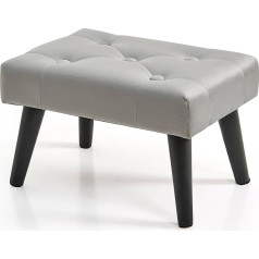 Brian & Dany Mazs Footstool Ottoman mākslīgās ādas koka Footstool Ottoman dīvāns Footrest papildu sēdvieta dzīvojamā istaba Ieeja Birojs Grey